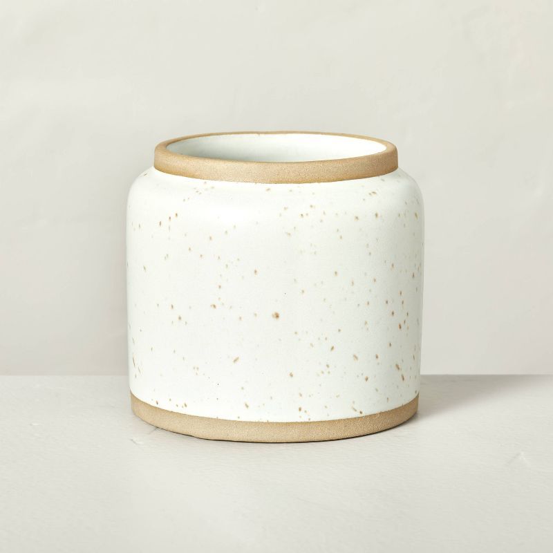 25oz Birch &#38; Amber Speckled Ceramic Multi-Wick Seasonal Candle Cream - Hearth &#38; Hand&#848... | Target