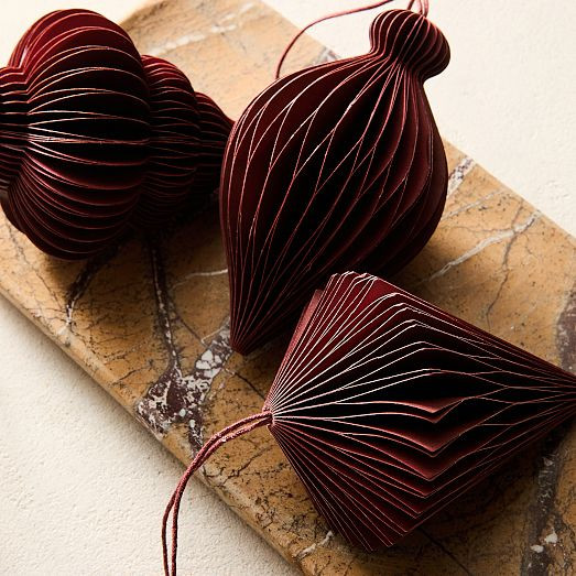 Medium Paper Ornaments (Set of 4) - Red | West Elm (US)