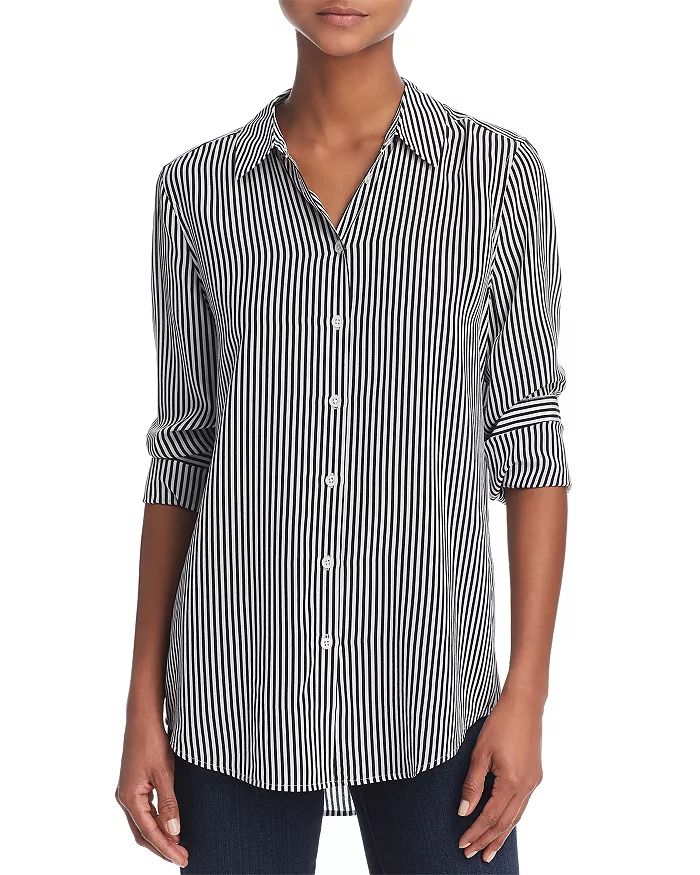 Essential Silk Stripe Shirt | Bloomingdale's (US)