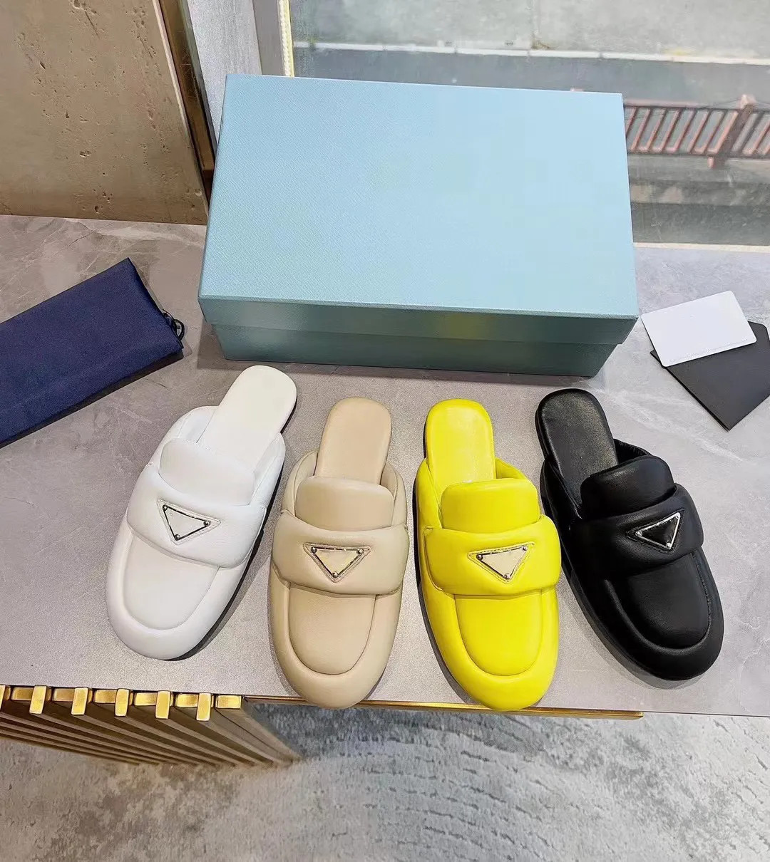 Fashion Dress Bread slippers designer shoes women wedding party leather Muller shoes loafer flat ... | DHGate