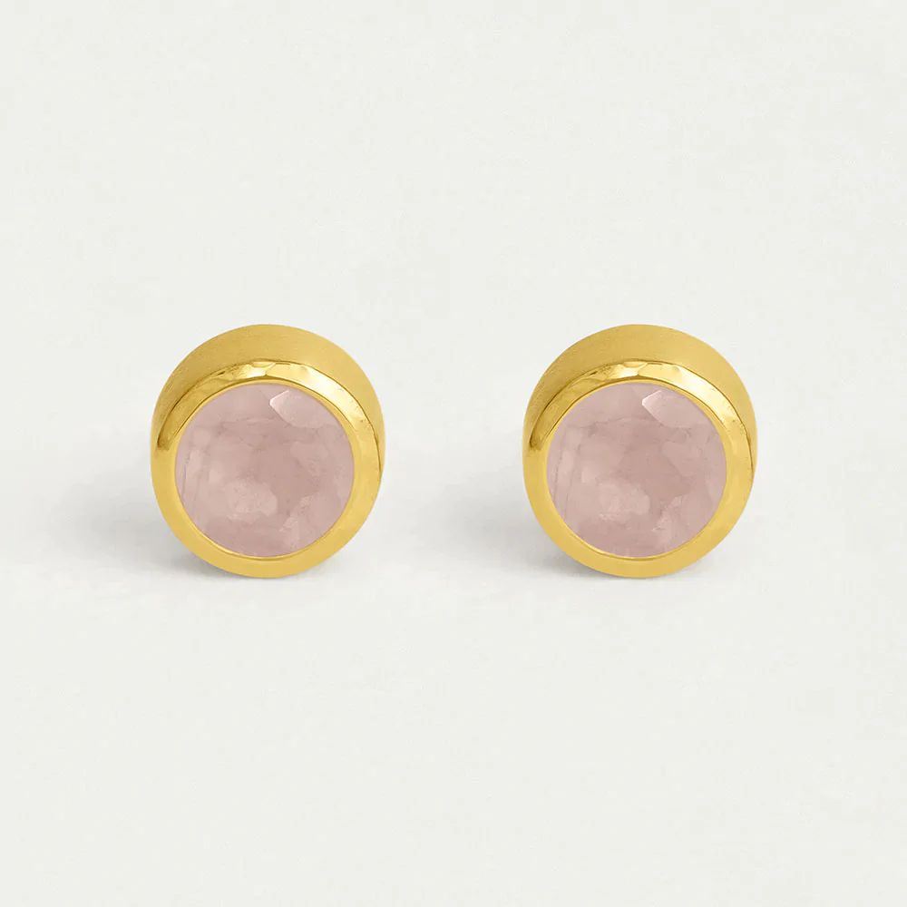 Signature Midi Knockout Studs - New Rose Quartz | Dean Davidson