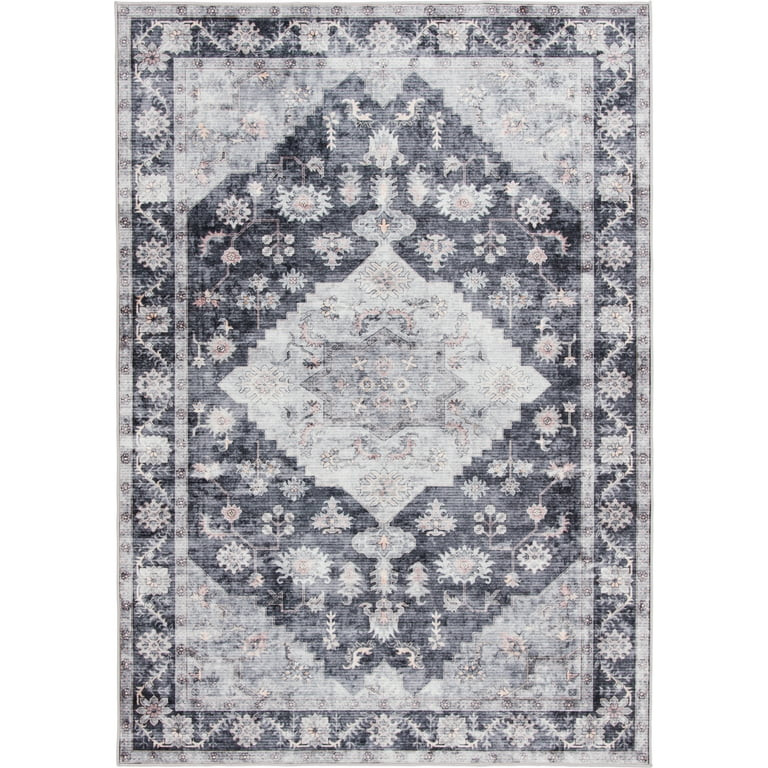 Better Homes & Gardens Persian Machine Washable Area Rug, Gray, 5'x7' | Walmart (US)