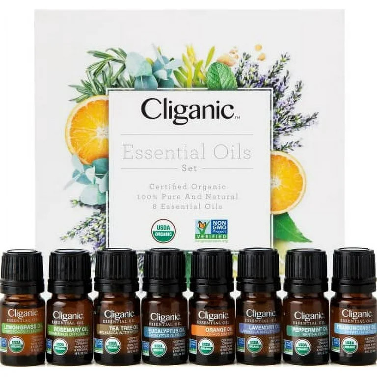 Cliganic Organic Aromatherapy Essential Oils Gift Set (Top 8), 100% Pure - Peppermint, Lavender, ... | Walmart (US)