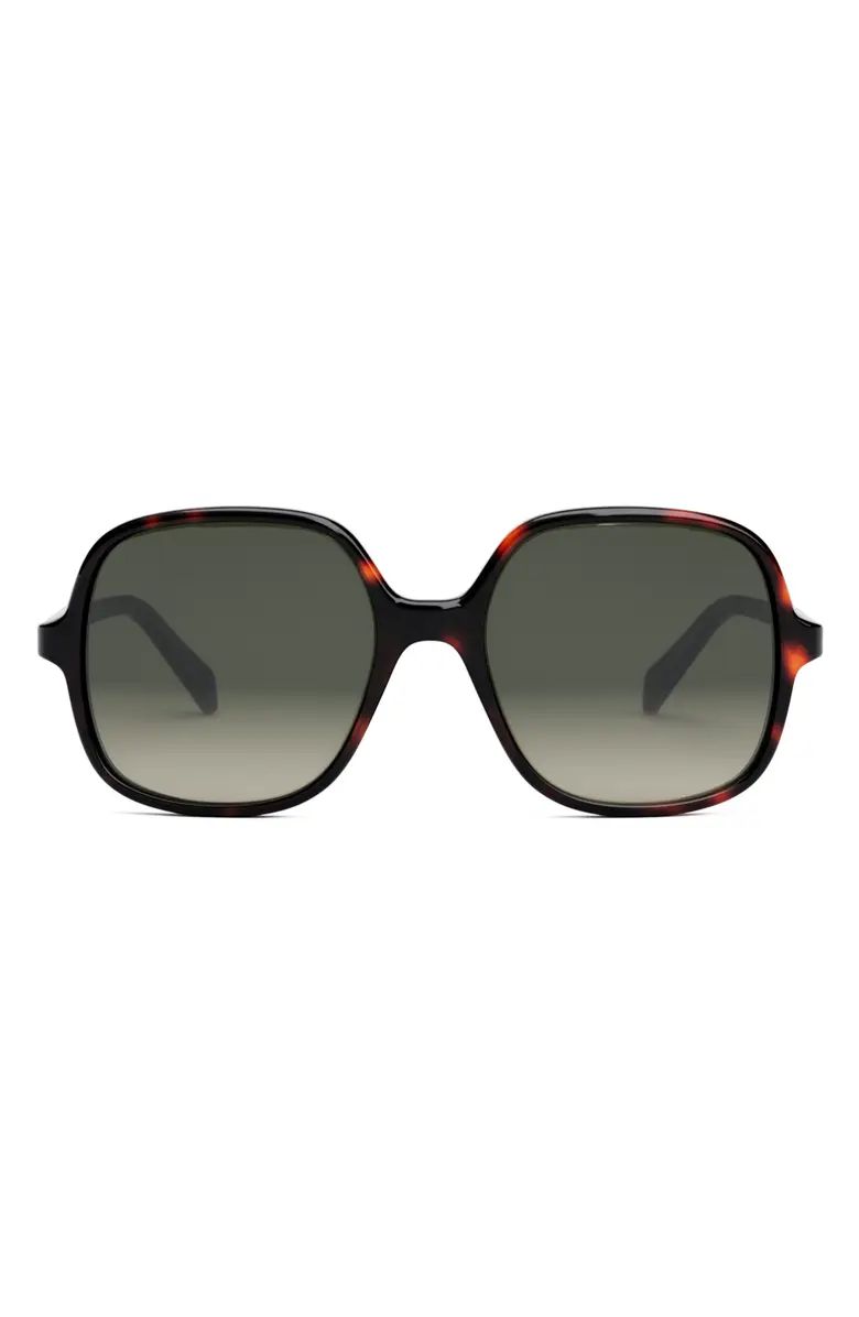 CELINE Bold 3 Dots 55mm Gradient Square Sunglasses | Nordstrom | Nordstrom