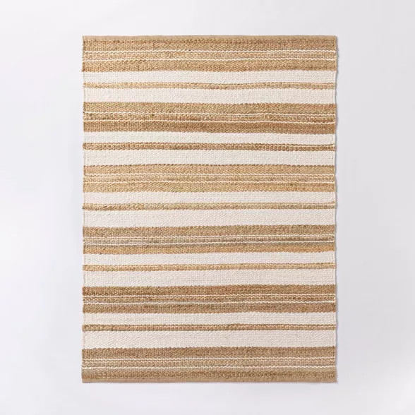 Riverton Hand Woven Striped Area Rug Tan - Threshold™ designed with Studio McGee | Target