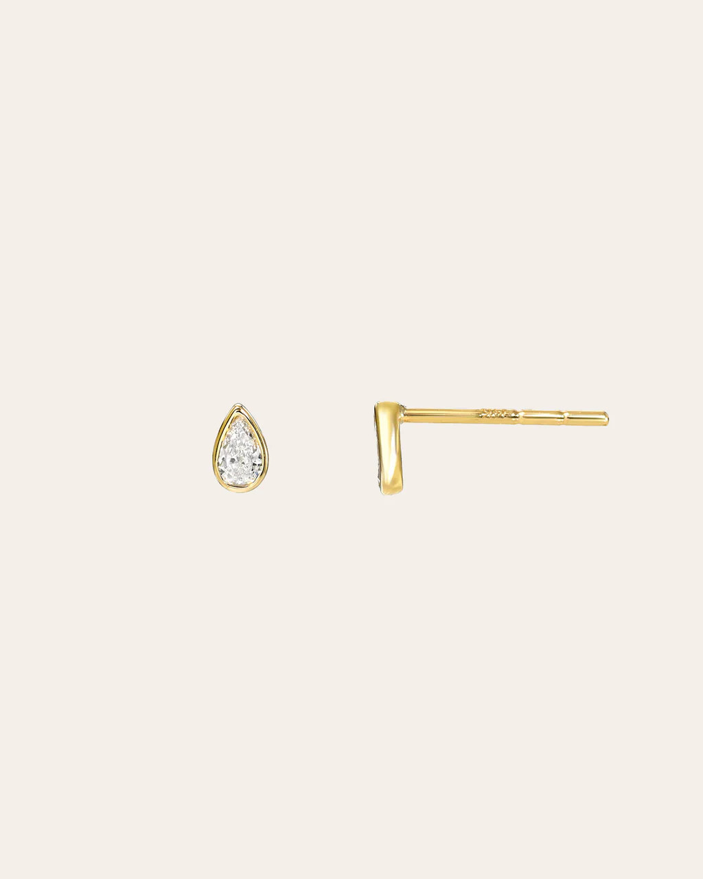 Pear Bezel Diamond Stud Earrings | Zoe Lev Jewelry