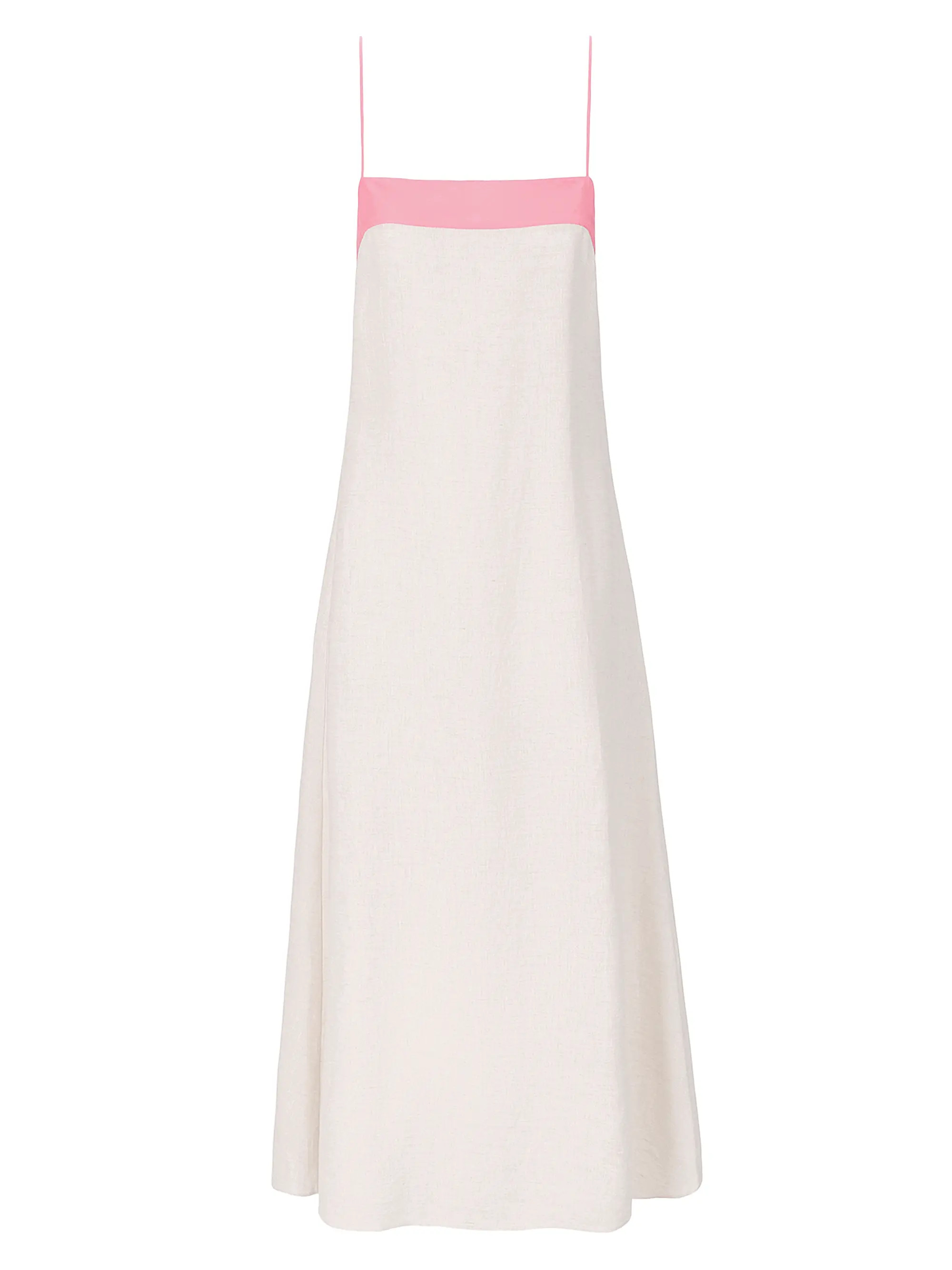 Staud Laura Tipped Linen Maxi Dress | Saks Fifth Avenue | Saks Fifth Avenue