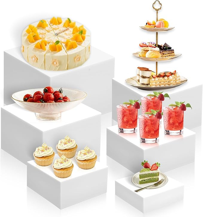 6Pcs Buffet Risers,Food Risers for Buffet Table Display Stand Shelf for Party Catering Dessert Je... | Amazon (US)