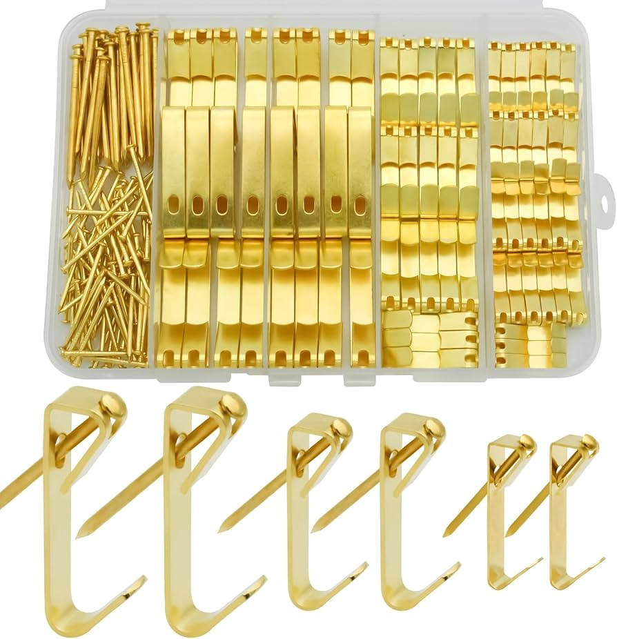 Hoeine 200 Pieces Picture Hangers, 3 Sizes Picture Hanging Kit Including 10lb/30lb/50lb Picture H... | Amazon (US)