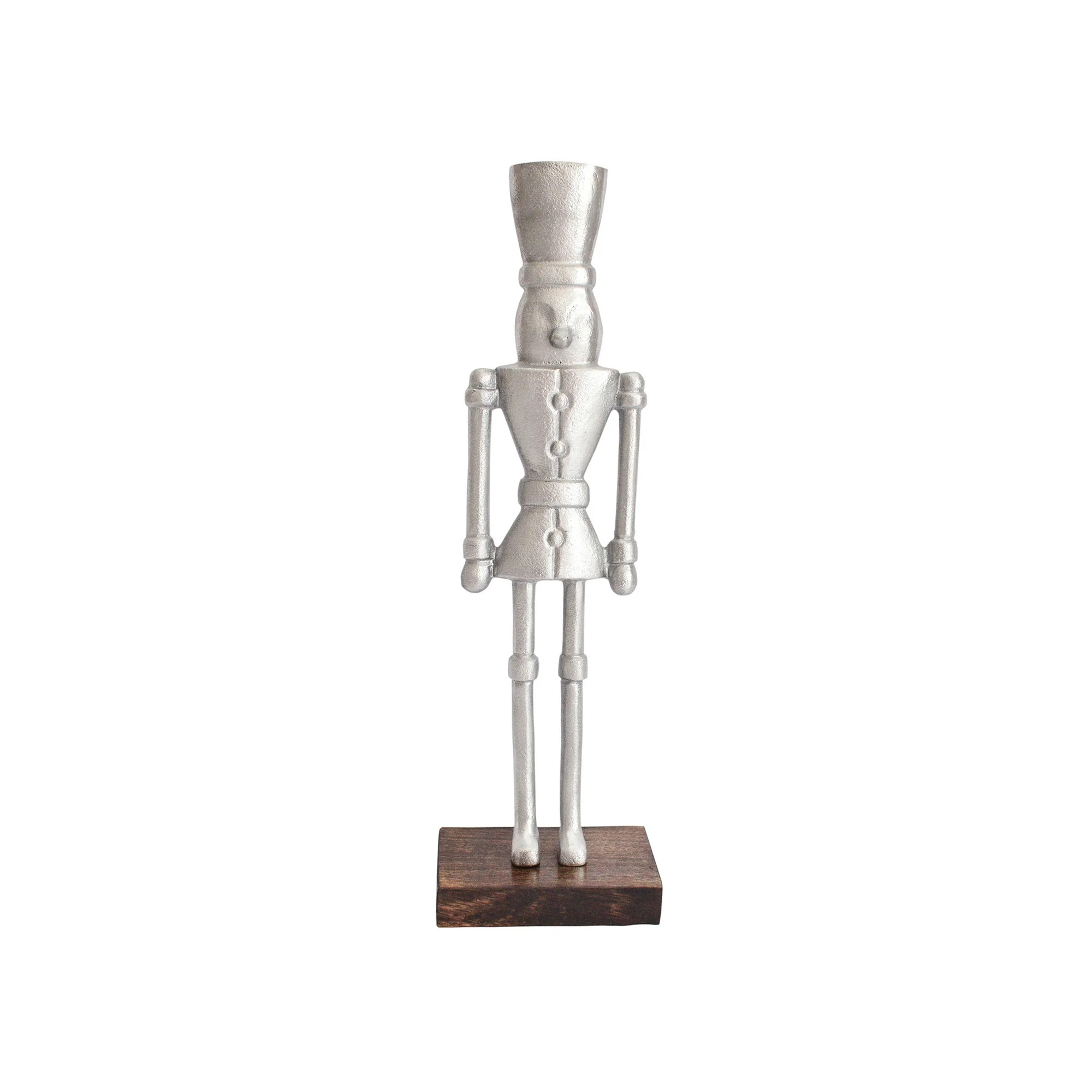 Metal and Wood Nutcracker Christmas Decoration, Silver, 14.96", by Holiday Time | Walmart (US)