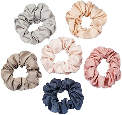 6Pcs Hair bamboo fiber Silk Elastic Hair Bands Hair Scarf Ponytail Holder Scrunchy Ties Vintage A... | Amazon (US)