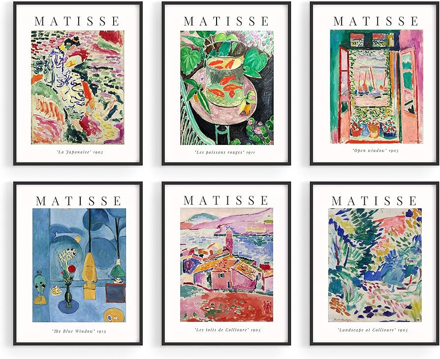 HAUS AND HUES Matisse Prints with Frame - Set of 6 Matisse Poster, Contemporary Wall Art, Matisse... | Amazon (US)