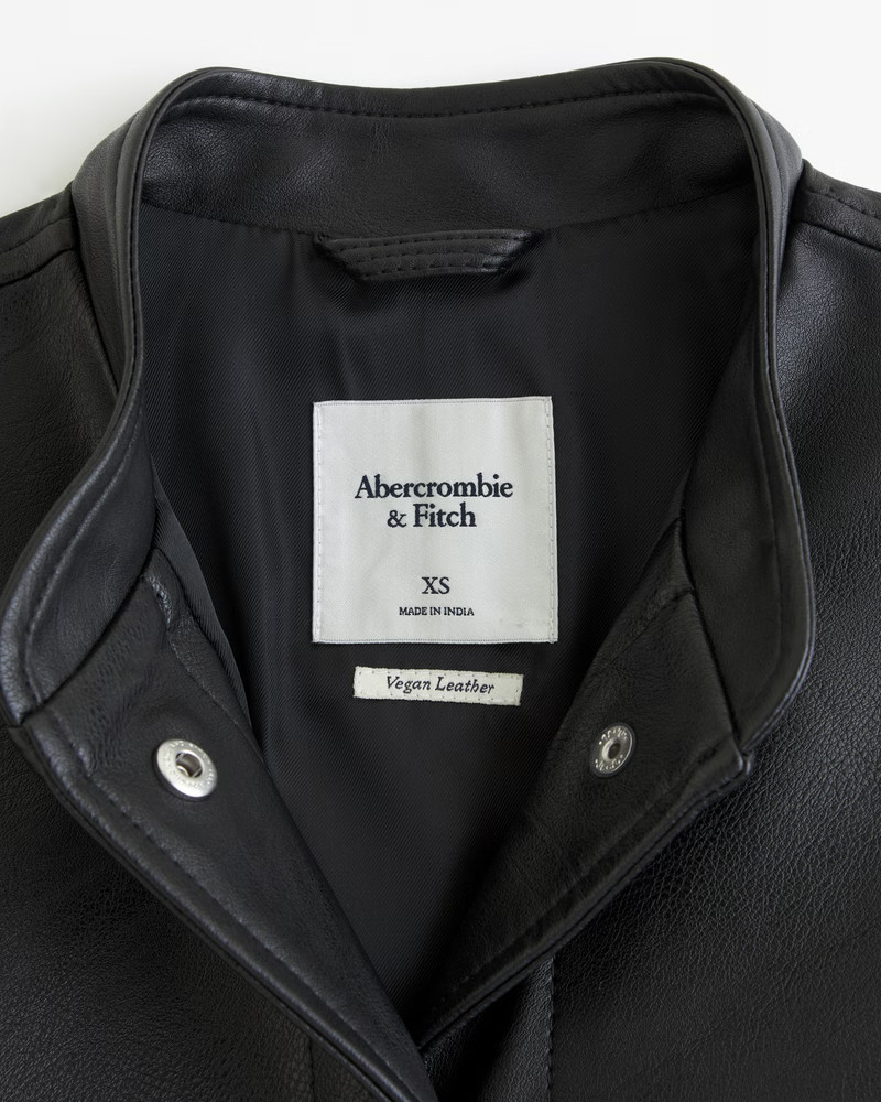 Vegan Leather Bomber Jacket | Abercrombie & Fitch (US)