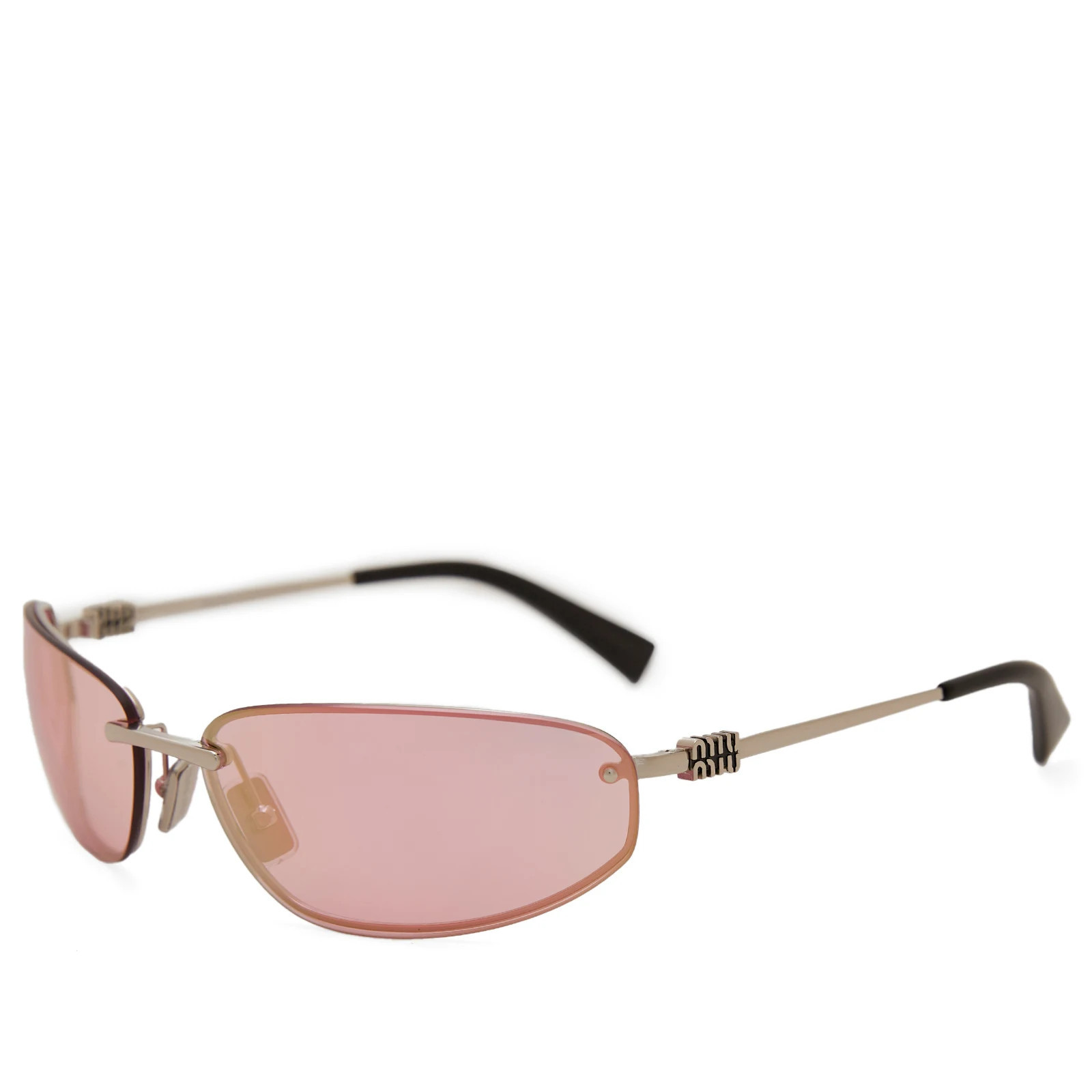 Miu Miu Eyewear Women's A50S Sunglasses in Silver/Pink Mirror Lilac | END. Clothing