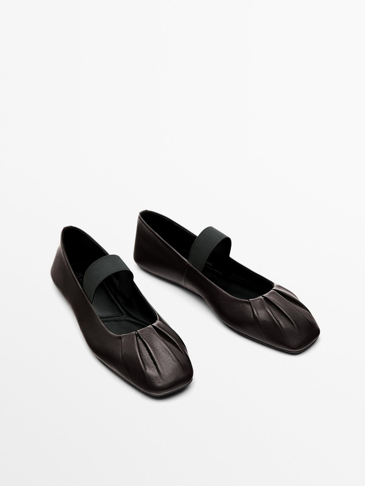 Gathered stretch ballet flats | Massimo Dutti US