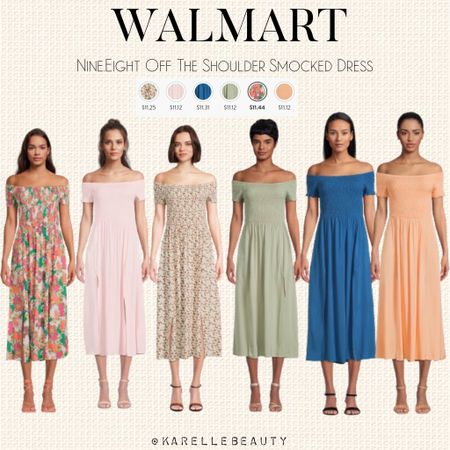 Major Sale Alert. Walmart Nine.Eight Off The Shoulder Smocked Dress. 

#LTKSeasonal #LTKplussize #LTKfindsunder50