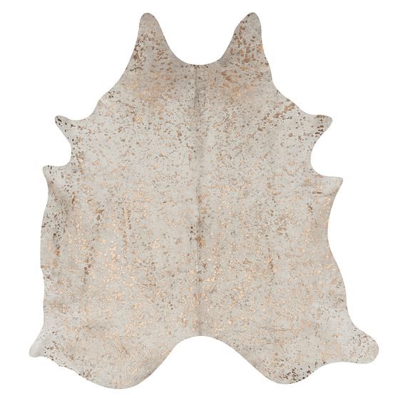 Speckled Gold Metallic Cowhide Rug | Pottery Barn Teen