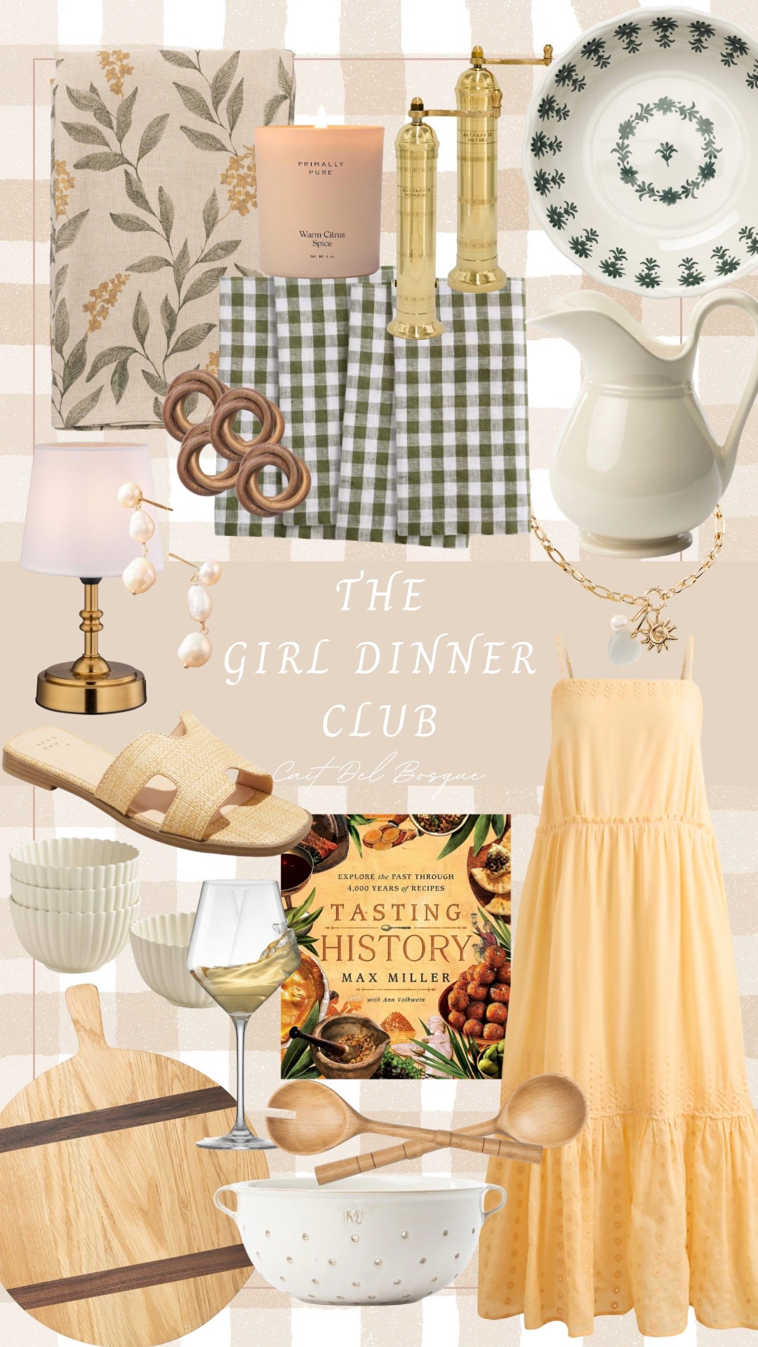 Welcome to The Girl Dinner Club — a cozy, curated collection perfect for summer hosting + slow living nights with your favorite people. From vintage-inspired gingham napkins + elegant ceramic serveware to brass salt + pepper mills + soft candlelight, every detail brings warmth + charm to your table. I’ve also included a dreamy smocked sundress, pearl jewelry, + woven slides to complete your effortless dinner party look. Whether you’re planning a girls’ night in, a backyard soirée, or a summer dinner party, this roundup blends cottagecore + elevated kitchen style with timeless entertaining essentials.

girl dinner, summer hosting, dinner party decor, cottagecore kitchen, entertaining must-haves, summer dress, home, kitchen styling, tablescape inspo, cozy kitchen, aesthetic dinner party

#LTKParties #LTKSummerEdit #LTKHome