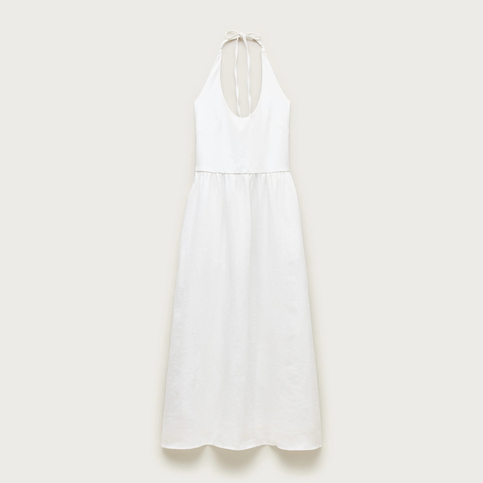 Mixy halter dress in linen and jersey | J. Crew US