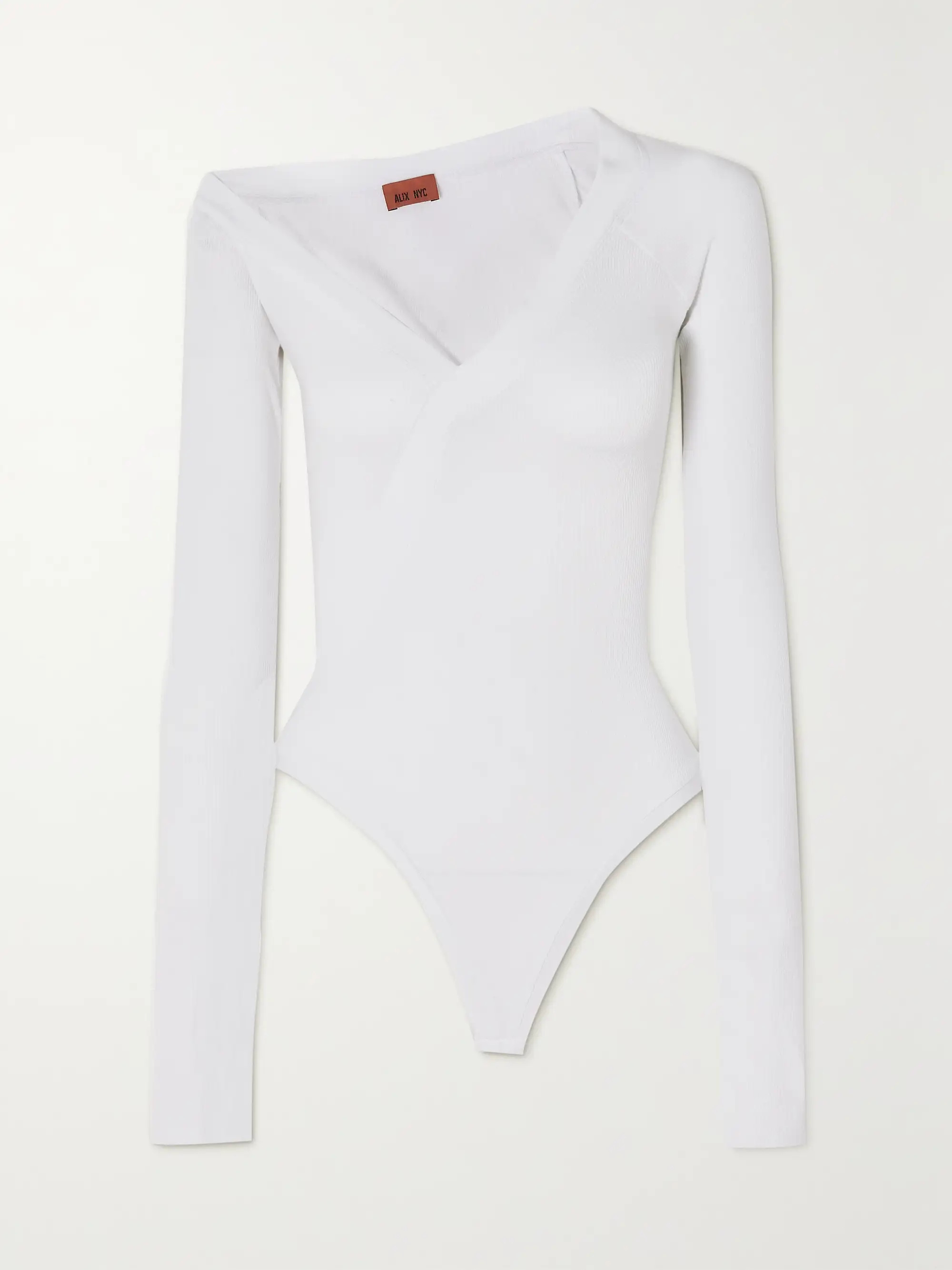 White Gwenn ribbed stretch-modal thong bodysuit | ALIX NYC | NET-A-PORTER | NET-A-PORTER (UK & EU)