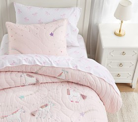 Rainbow Unicorn Quilt & Shams | Pottery Barn Kids
