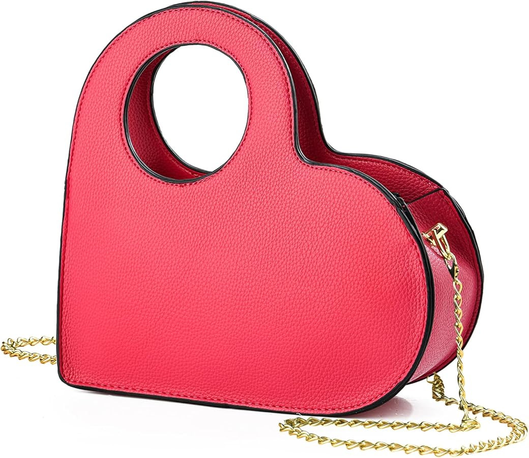 KURGOOL Heart Purse Clutch Purses and Handbags, Small Crossbody Bag with Golden Chain, Birthday G... | Amazon (US)