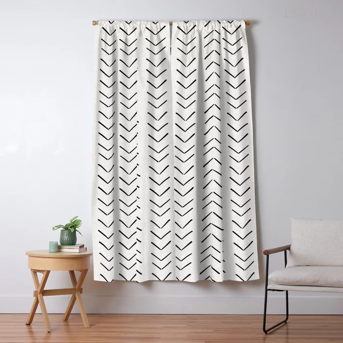 Mud Cloth Big Arrows in Cream Blackout Curtain | Society6