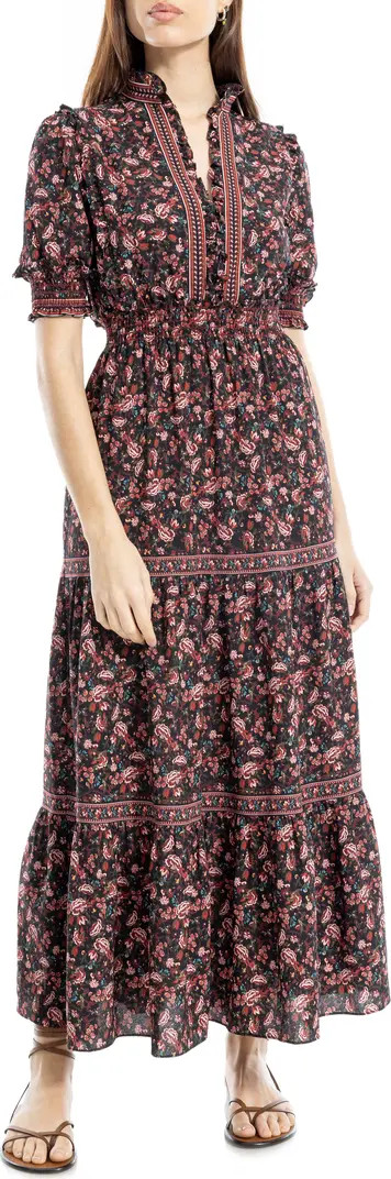 Ruffle Collar Print Tiered Maxi Dress | Nordstrom Rack
