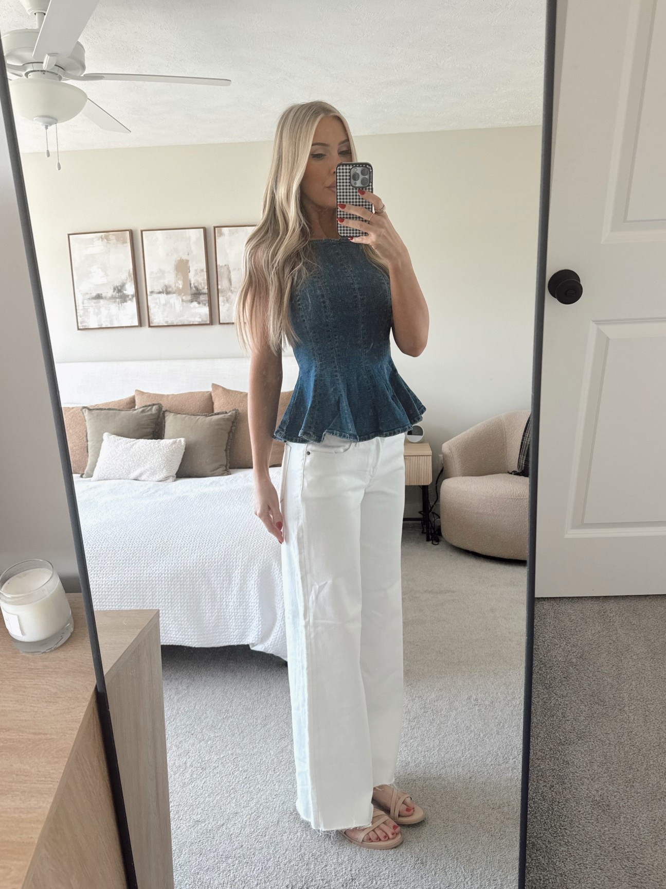 Size S in the top & size 27 in the jeans 

#LTKmomlife #LTKSaleAlert #LTKootd