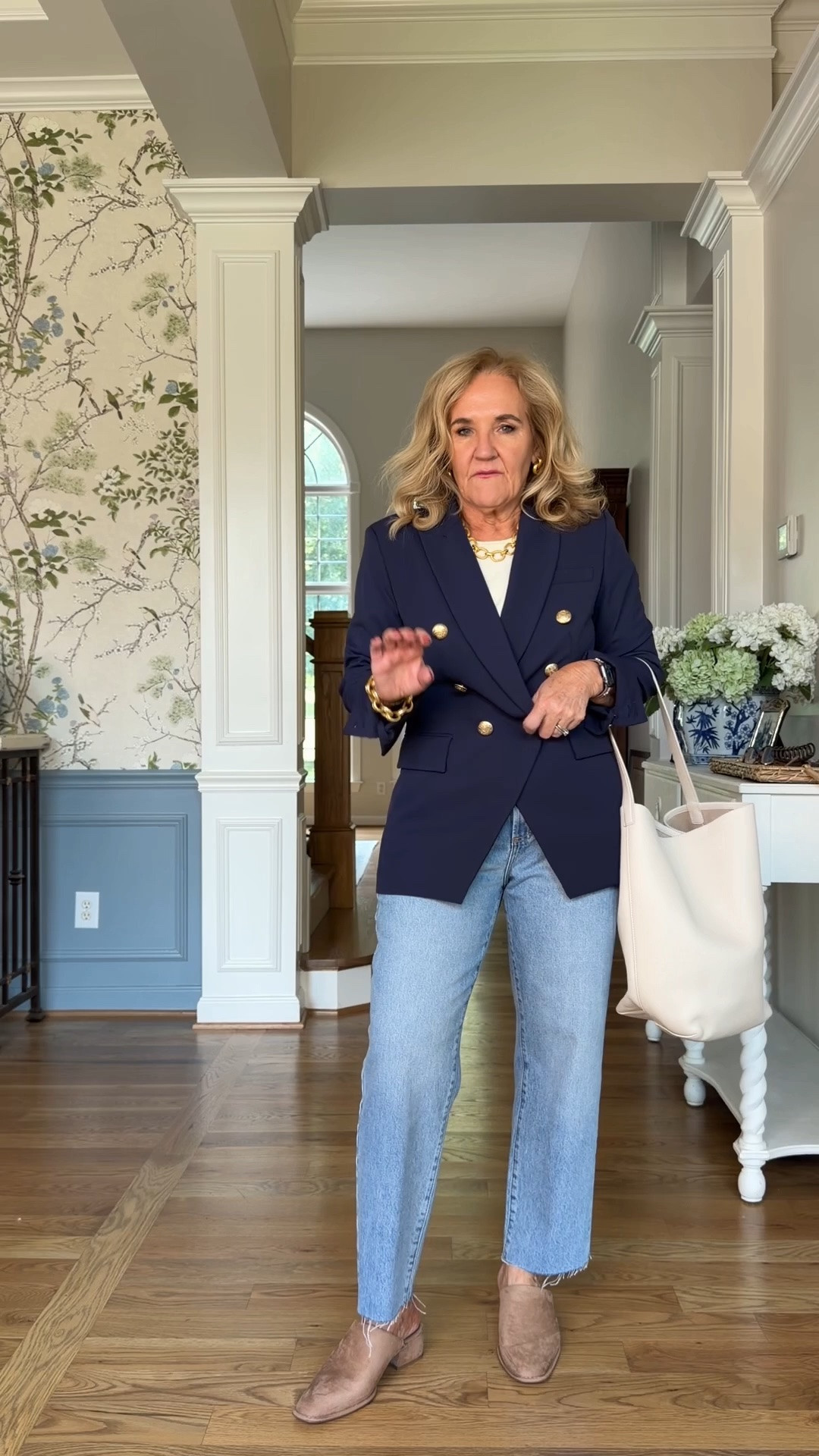 A few Quince pieces to get you through the rest of the summer and then into the next season. Jeans are rigid denim and they are super flattering. I am wearing my regular size a 29. Blazer is a medium and it’s a medium weight. You can also buy inserts to give that look of layering without the bulk. Kashmir cotton tea comes in several colors. I’m wearing a medium.  ￼

#LTKOver40 #LTKWorkwear #LTKootd