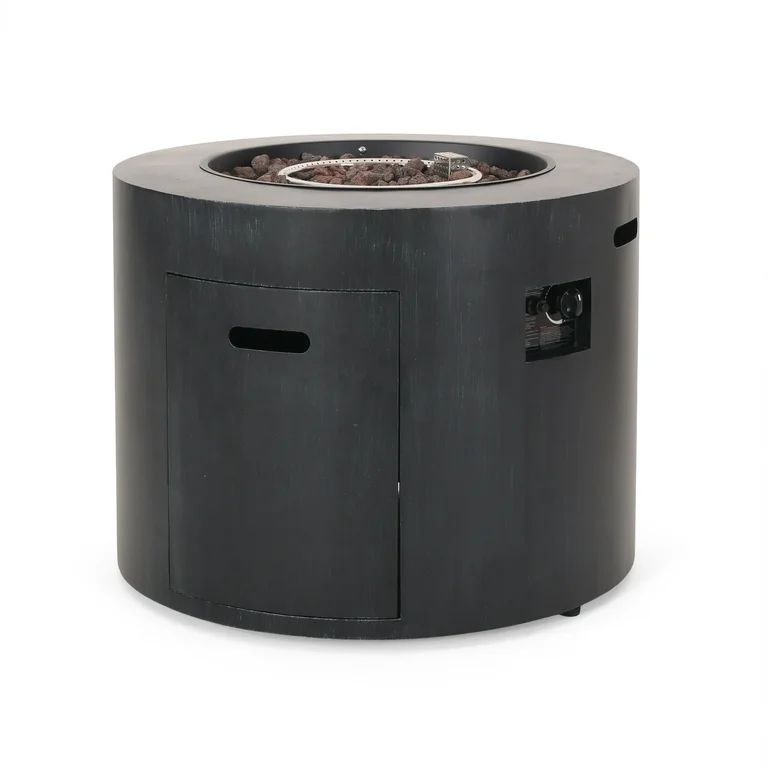 GDF Studio Jasmine Outdoor 40,000 BTU Circular Fire Pit, Brushed Black | Walmart (US)