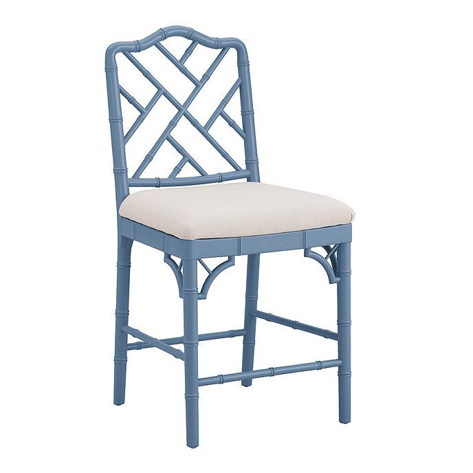 Dayna Stools Parchment Color Seat Upholstered Solid Wood Barstool | Ballard Designs, Inc.