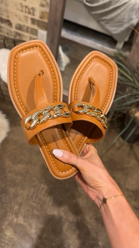 The cutest summer sandals with gold chain accent from Walmart! Runs tts 

#LTKsalealert #LTKSeasonal #LTKshoecrush