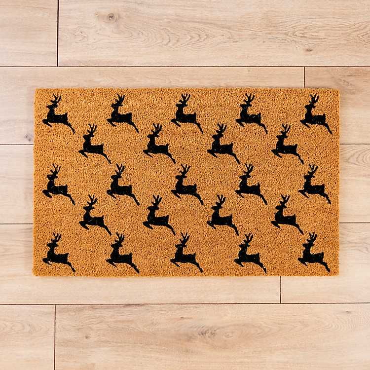 Reindeer Silhouette Christmas Coir Doormat | Kirkland's Home