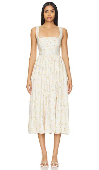 Miley Midi Dress in Soft Yellow Floral | Revolve Clothing (Global)