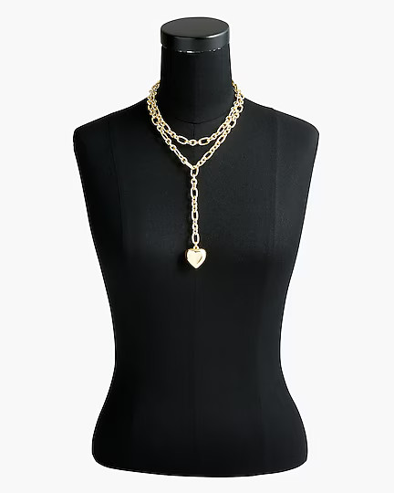 Double-wrap gold-tone heart necklace | J.Crew Factory