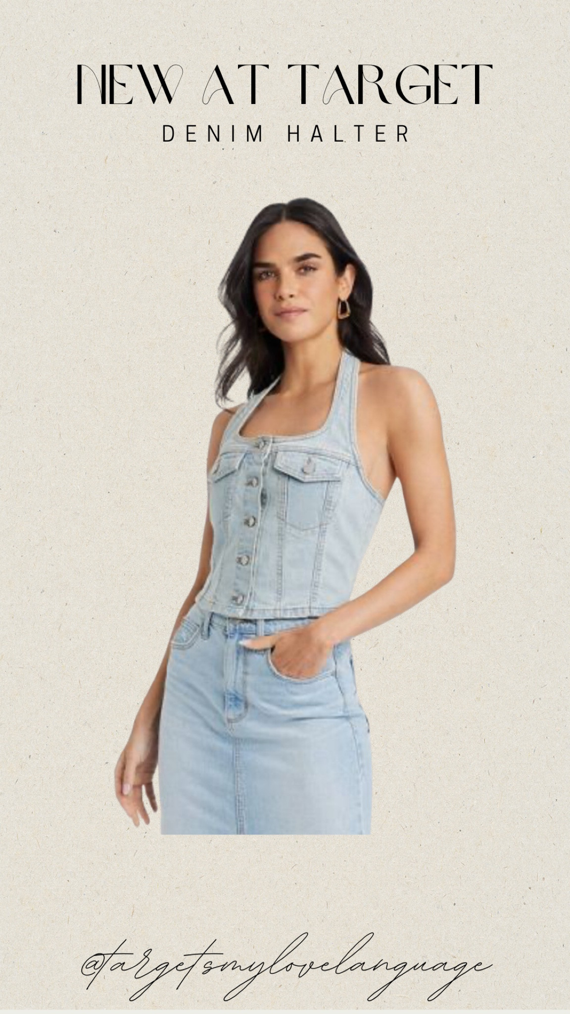 target denim halter dress targetsmylovelanguage on LTK color_Peacock Blue