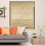 Calyx Interiors Petite Rustic Roman Window Shades Cordless Bamboo Blind, 24-Inch Width X 60-Inch Hei | Amazon (US)