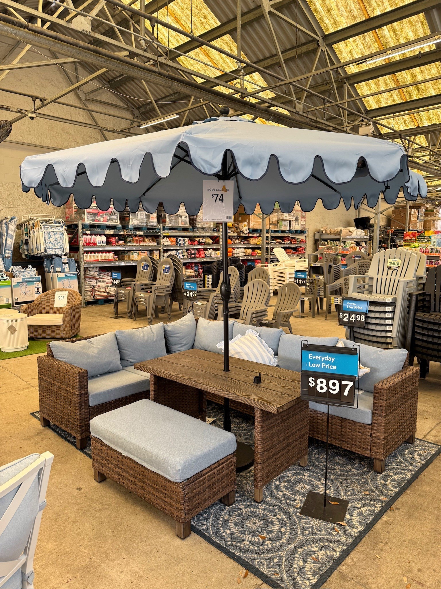 Yes, it's Walmart! I am obsessed with this outdoor set. The scallop detail umbrella and gorgeous blue are perfect for outdoor hosting. 

#LTKSeasonal #LTKTravel #LTKHome
