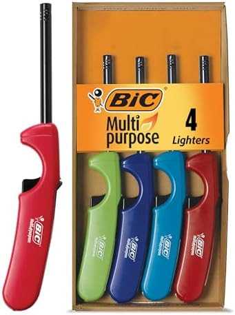 BIC Multi-purpose Lighters, Long Metal Wand for Grills and Fireplaces, Classic Collection, 4-Pack... | Amazon (US)