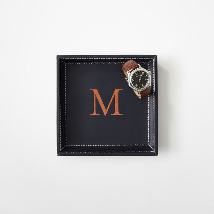 Classic Leather Top Stitch Catchall Tray | Mark and Graham