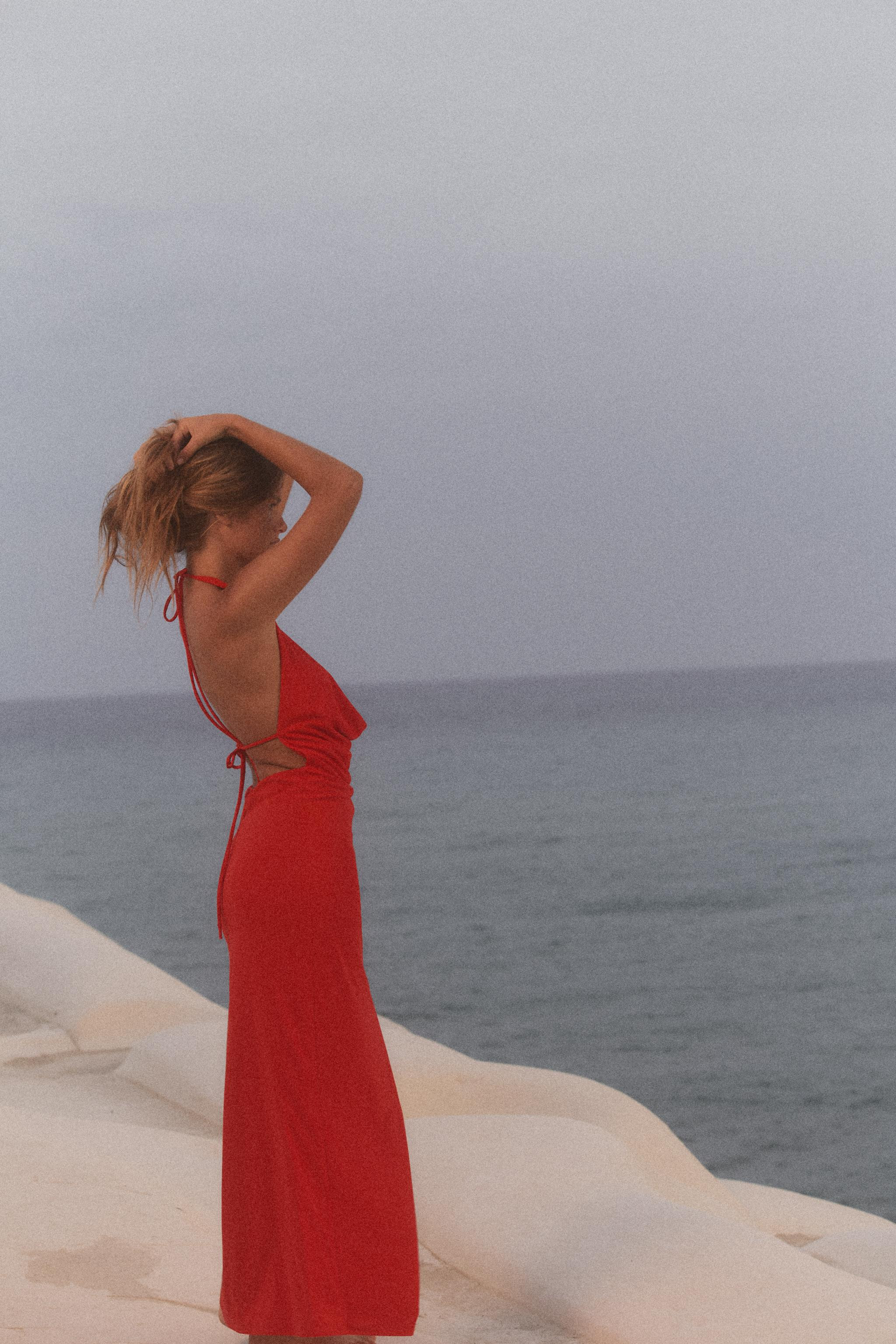 DRAPED HALTER MAXI DRESS | Zara Canada