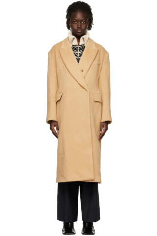 Recto - Beige Shaggy Over Coat | SSENSE