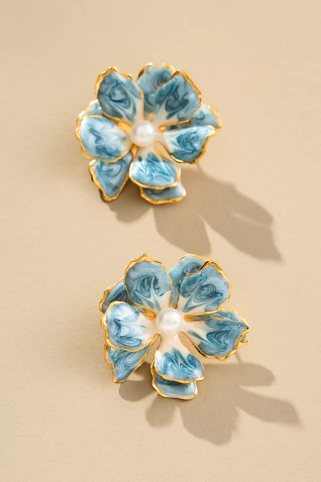 The Pink Reef Small Handpainted Jewel Box Flower Earrings | Anthropologie (US)