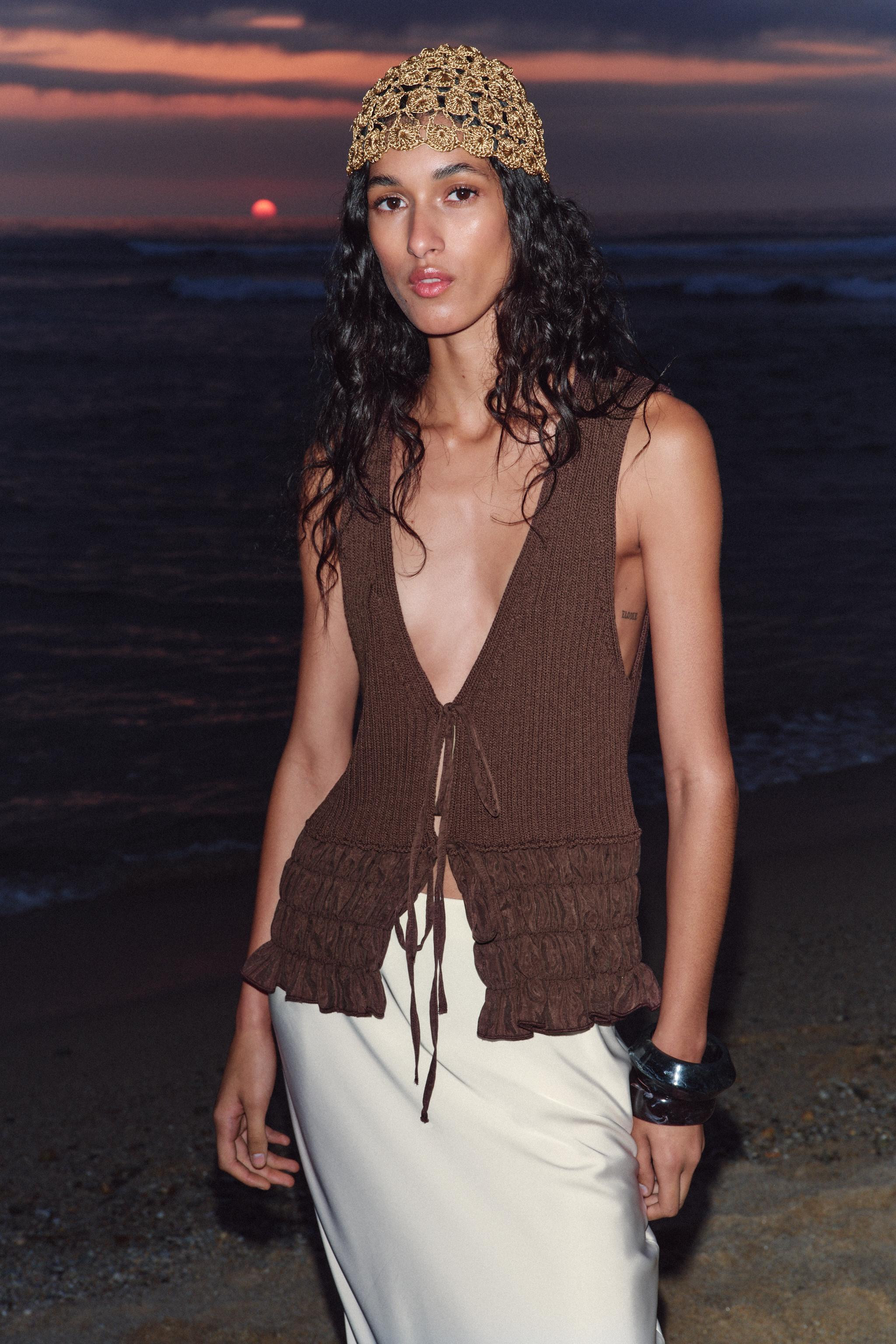 RUFFLED KNIT TOP | Zara US