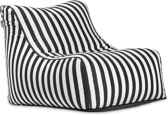 Jaxx Ponce Outdoor Bean Bag Chair - Weather Resistant Patio and Poolside Lounge Seating, Black & ... | Amazon (US)