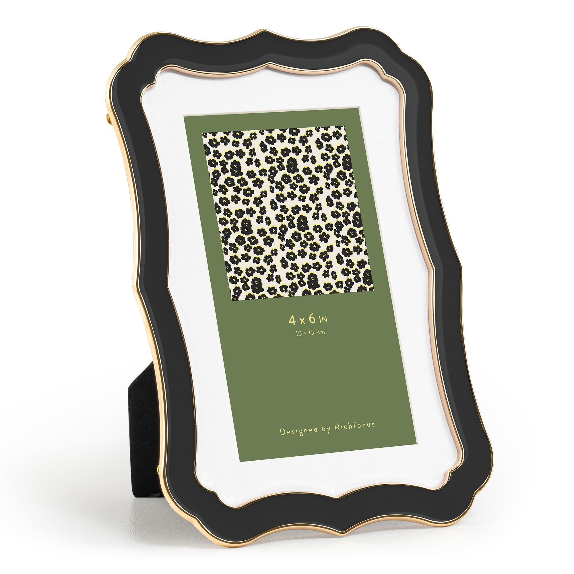 4x6 Enamel Picture Frame with HD-Tempered Glass, Display 3x5 Photo with Mat, Ornate Photo Frame w... | Amazon (US)