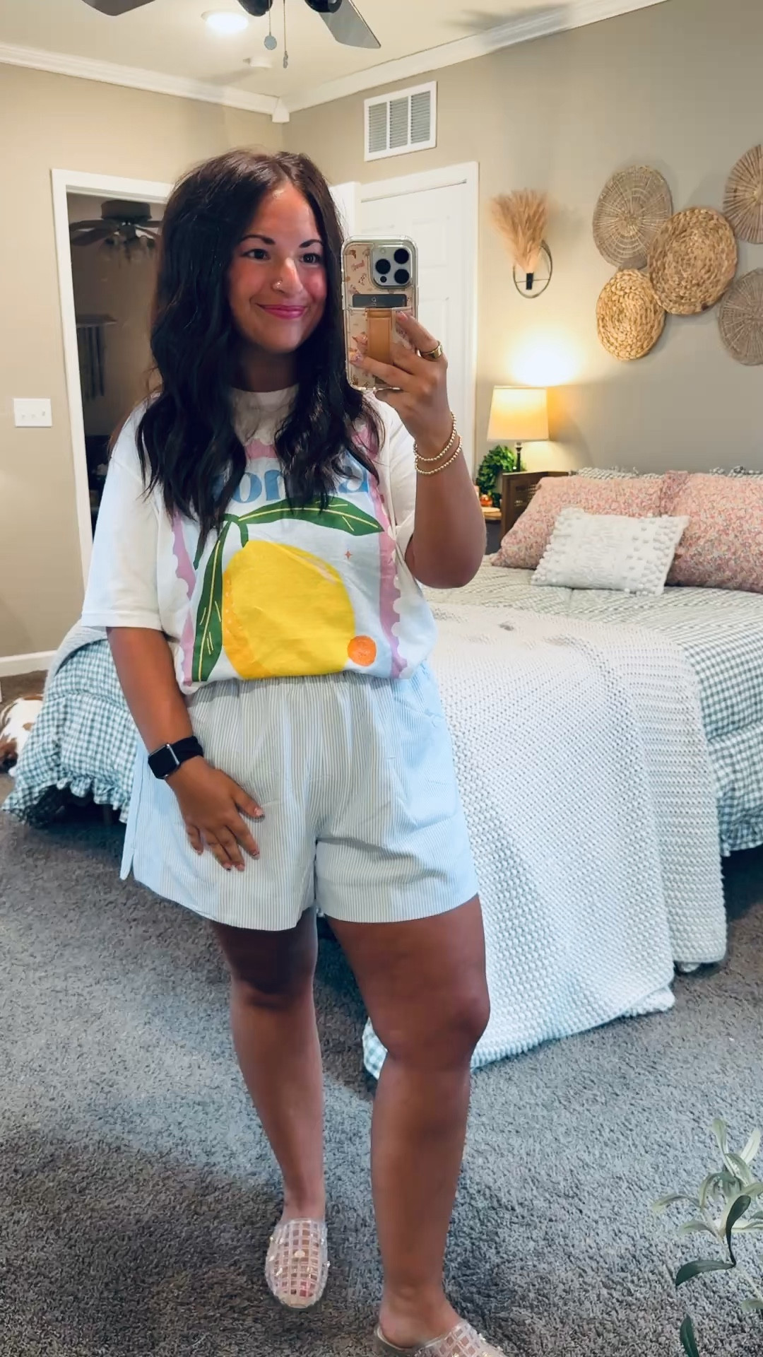 Serving up sweet summer vibes 🍋✨ This fun graphic tee and striped shorts combo is comfortable, cheerful, and made for sunny adventures.


jelly flats: fit true to size // wearing a 5
shorts: fit true to size // wearing a large
tee: fits true to size // wearing a large 

 #LTKootd #LTKMidsize