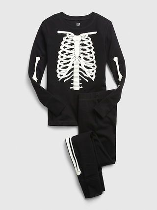 Kids 100% Organic Cotton Interactive Bones PJ Set | Gap (US)