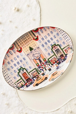 Holiday in the City Stoneware Platter | Anthropologie (US)